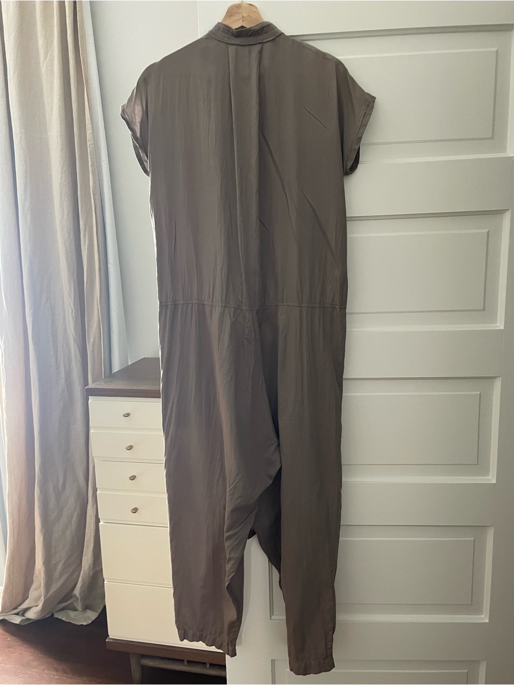 Black Crane short sleeve cotton jumpsuit - Picture 3 of 6
